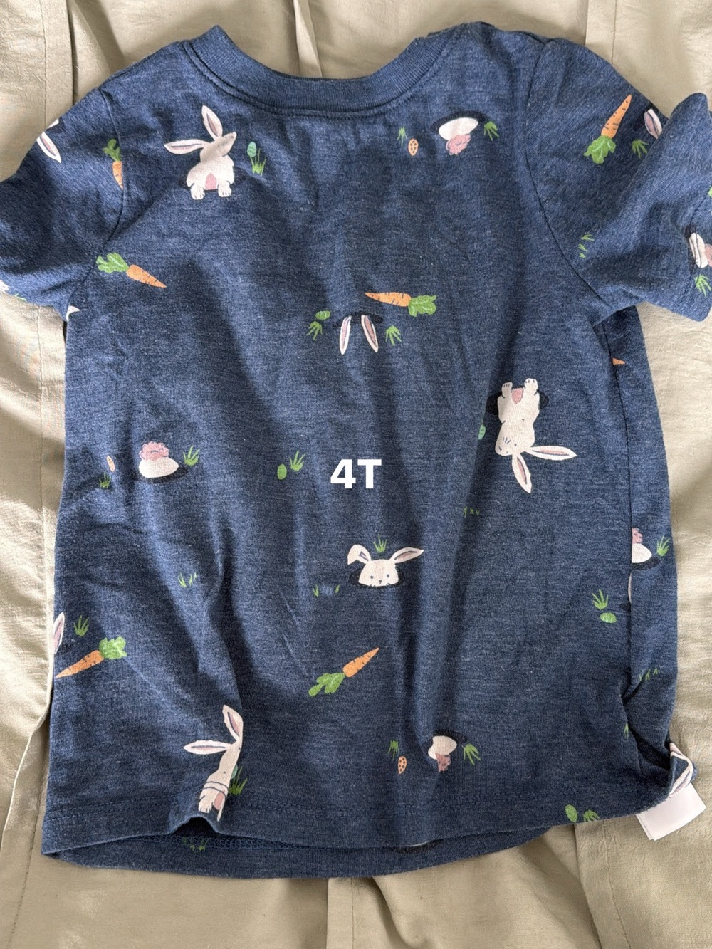 Navy Bunny & Carrot Print Toddler Tee
